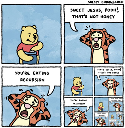 Winnie The Pooh Eating Recursion