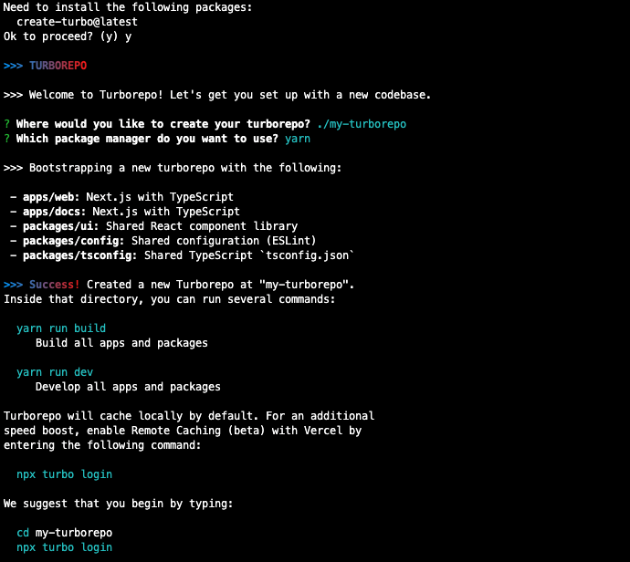 Bootstrap a brand new Turborepo